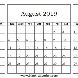 Black And White Calendar 2019 July August September Print Blank