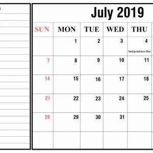 Blank July 2019 Calendar Printable In Pdf Word Excel Printable