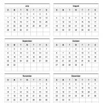 July To December 2019 Calendar Printable Calendar 2019