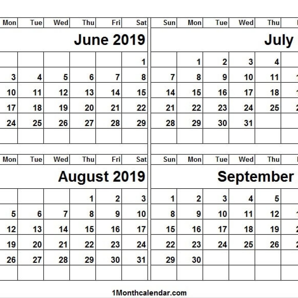 Jun Jul Aug Sep 2019 Calendar Word Archives Month Calendar