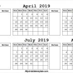 March April May June July August 2019 Calendar Template With Notes