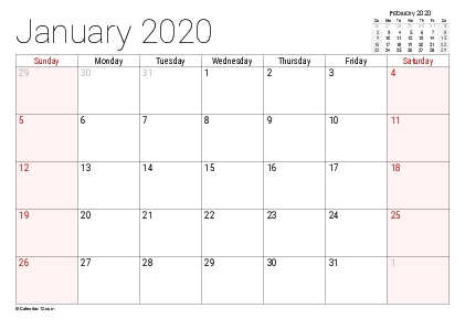 Printable 2020 Calendars Pdf Calendar 12