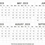 2019 April September Calendar Six Month Calendar