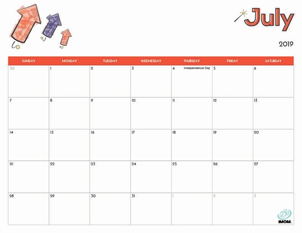 2019 Free Printable Calendar For Kids Imom