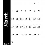 2019 Portrait Vertical Calendar Printable Monthly Templates