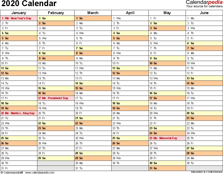 2020 Calendar Download 17 Free Printable Excel Templates Xlsx