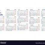 2020 Calendar Grid With Weeks