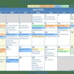 April 2020 Calendar With Holidays United States