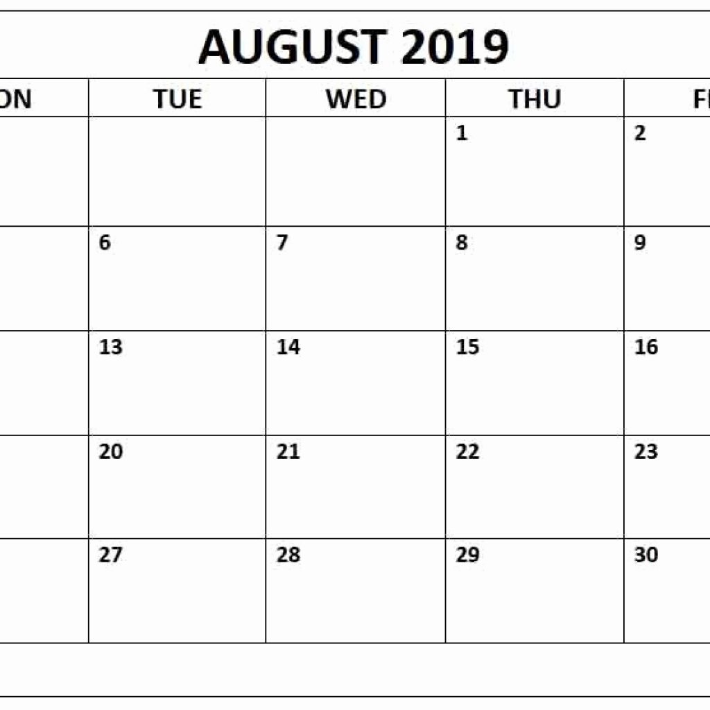 August 2019 Calendar Pdf Free August 2019 Calendar Printable