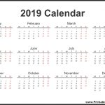 Best 10 Download Free 2019 One Page Calendar Printable Calander