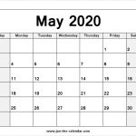 Blank Calendar May 2020 January December Calendar June 2019