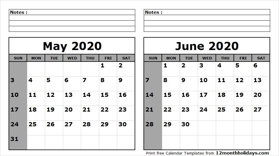 Blank Calendar May June 2020 2018 Calendar 2021 Calendar 2018