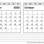 Blank Calendar September October 2020 All 12 Month Calendar Printable