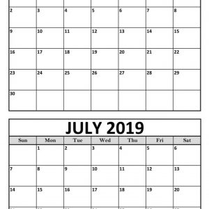 Blank June July 2019 Calendar Printable Template Magic Calendar