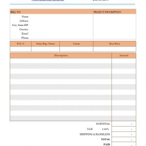 Blank Service Invoicing Template