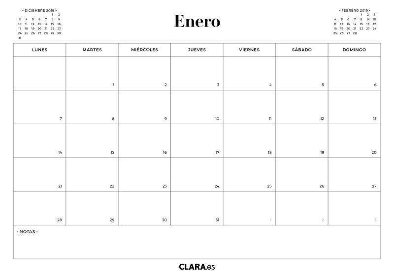 Calendario 2019 Para Imprimir Gratis En Pdf Y Jpg