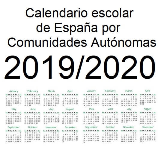 Calendario Escolar 2019 2020 De Espaa Por Comunidades