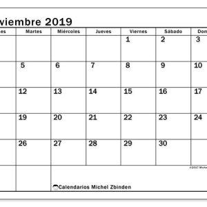 Calendario Noviembre 2019 50ld Michel Zbinden Es