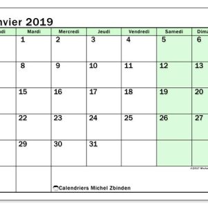 Calendrier Janvier 2019 60ld Michel Zbinden Fr