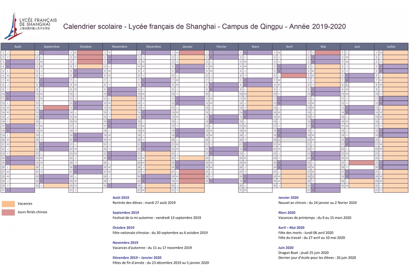 Calendrier Scolaire Lyce Franais De Shanghai