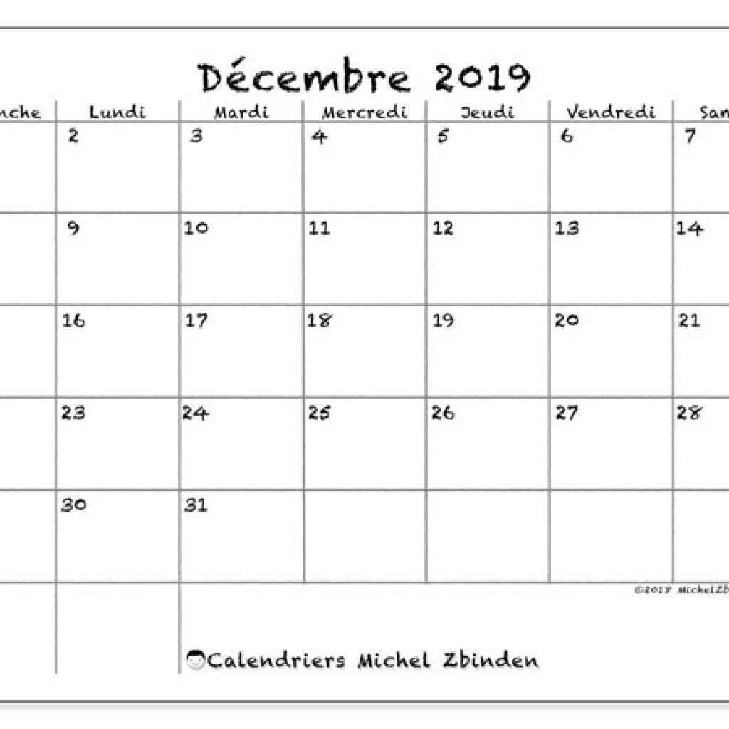 Calendriers Dcembre 2019 Ds Michel Zbinden Fr