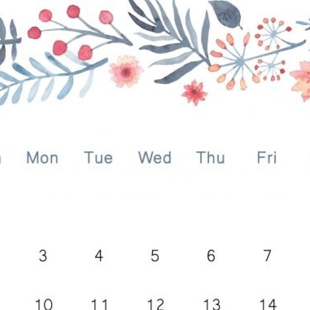 Cute June 2019 Calendar Floral Design Wallpaper June 2019 Desk And