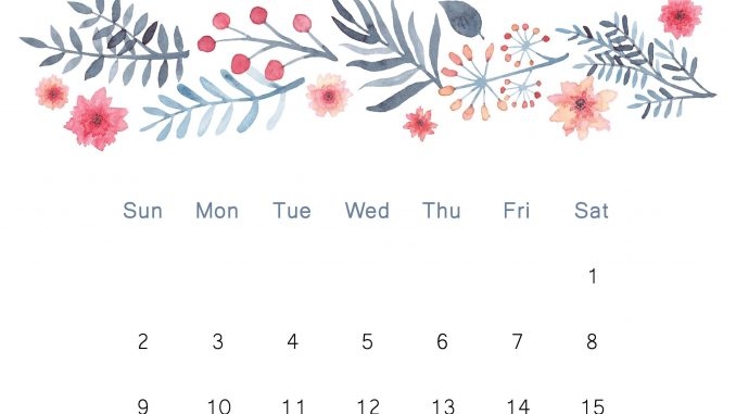 Cute June 2019 Calendar Floral Design Wallpaper June 2019 Desk And