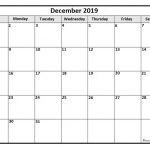 December 2019 Calendar Free Printable Monthly Calendars