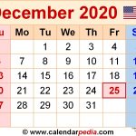 December 2020 Calendars For Word Excel Pdf