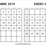 Diciembre 2019 Enero 2020 Calendario Calendario En Blanco