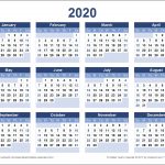 Download A Free Printable 2020 Yearly Calendar From Vertex42