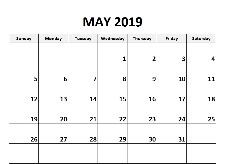 Editable May 2019 Calendar Printable May May2019 2019calendar