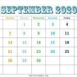 Editable September Calendar 2020 For Kids Blank 2020 Calendar Pages