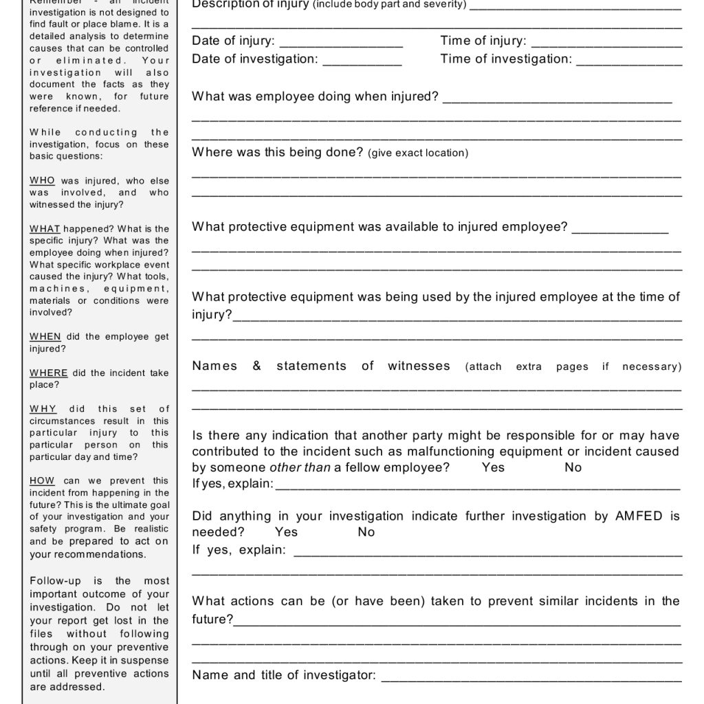 Employee Investigation Form Template Pearlharborhero