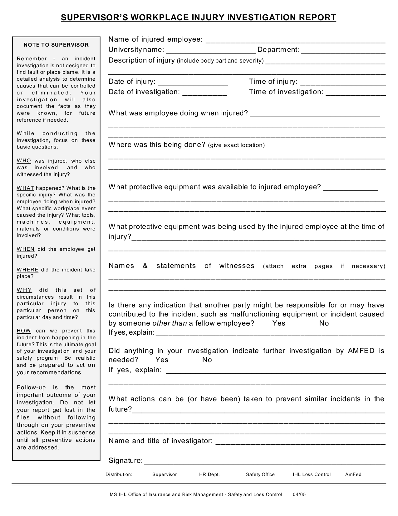 Employee Investigation Form Template Pearlharborhero