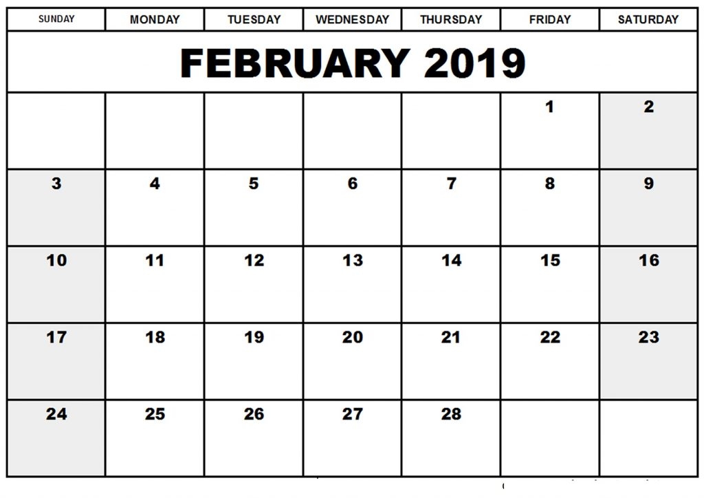 February 2019 Calendar Landscape Free August 2019 Calendar