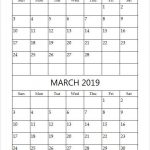 February March 2019 Calendar Template Printable Monthly Calendar