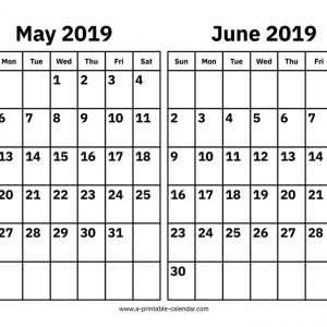 Free May And June 2019 Calendar Printable Template Calendar Hour