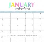 Free Printable 2020 Calendar So Beautiful Colorful