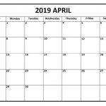 Free Printable April 2019 Calendar Template In Pdf Jpg And Png