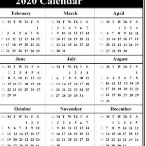 Free Printable Calendar 2020 In Pdf Word Excel