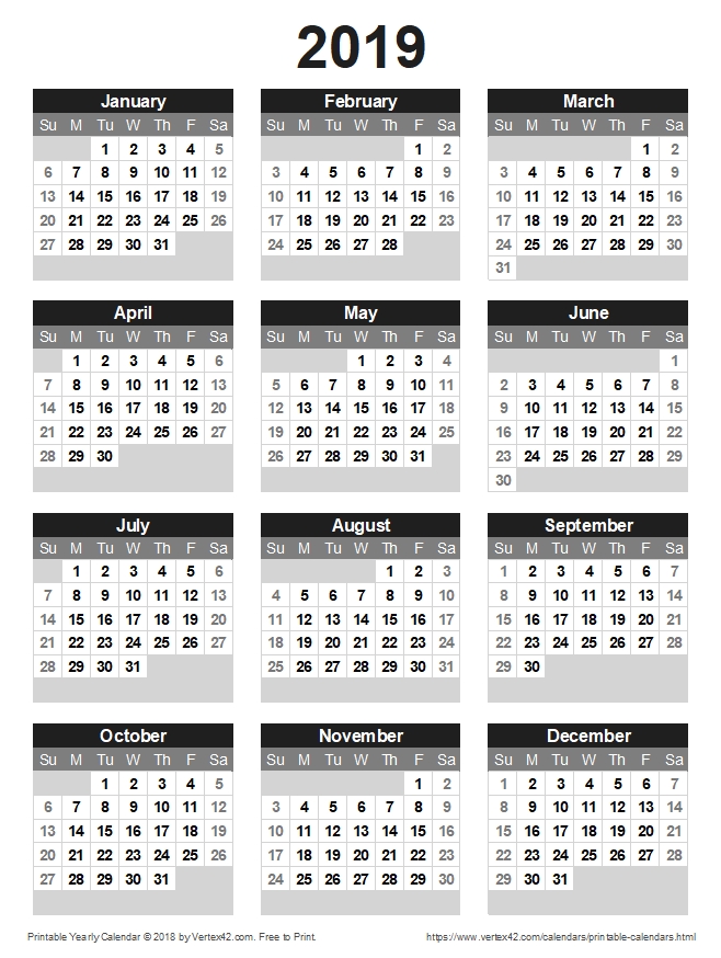 2034 Free Printable Monthly Calendars Style 6 Free Printable Calendars ...