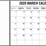 Free Printable March Calendar 2020 Blank Template Editable