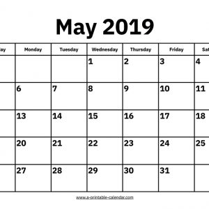 Free Printable May 2019 Calendar Pdf Word Excel Blank Templates