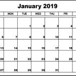 January 2019 Calendar Editable Blank January 2019 Calendar