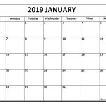 January Calendar Printable January Calendar 2019 Printable And