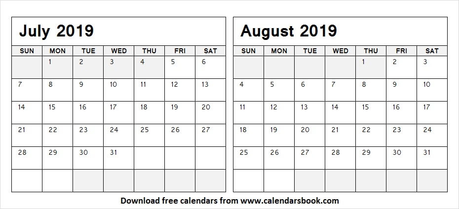 2019 Jul Aug Calendar | Qualads