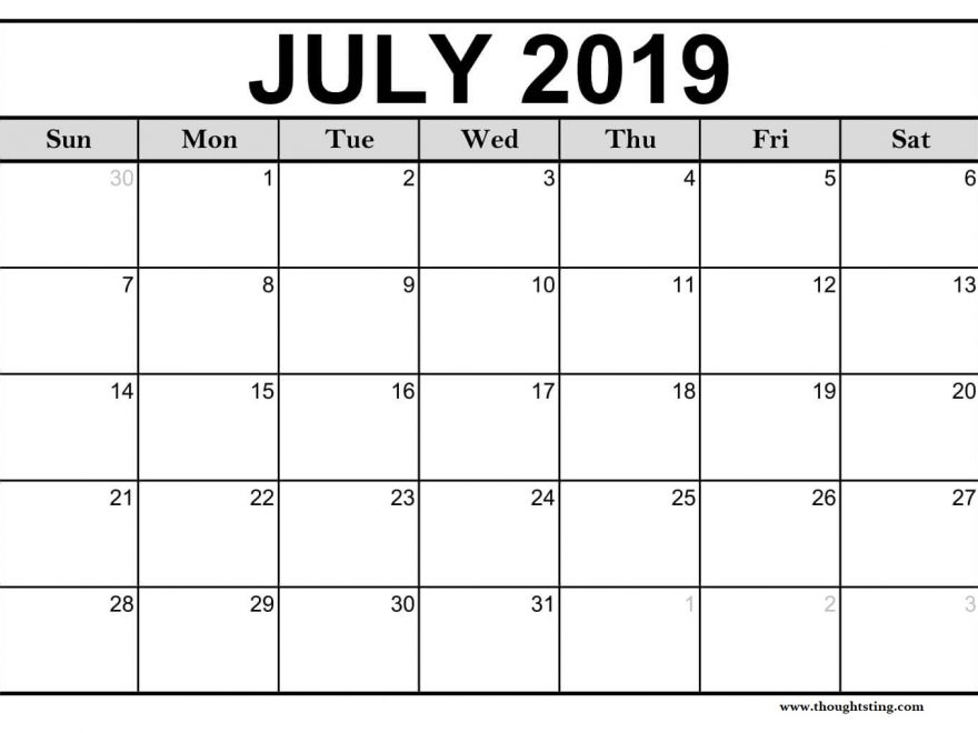 July 2019 Calendar Printable Template Free Printable Calendar