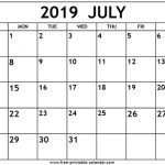 July 2019 Calendar Template Free Printable Calendar