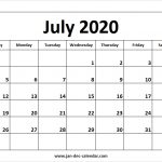 July 2020 Calendar January December Calendar September Calendar